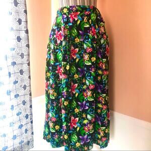 Vintage 1990s Long Floral Skirt Size 10